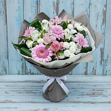 Букет цветов из:  Герберы, Альстромерии и Хризантемы в Первомайском Удмуртская республика