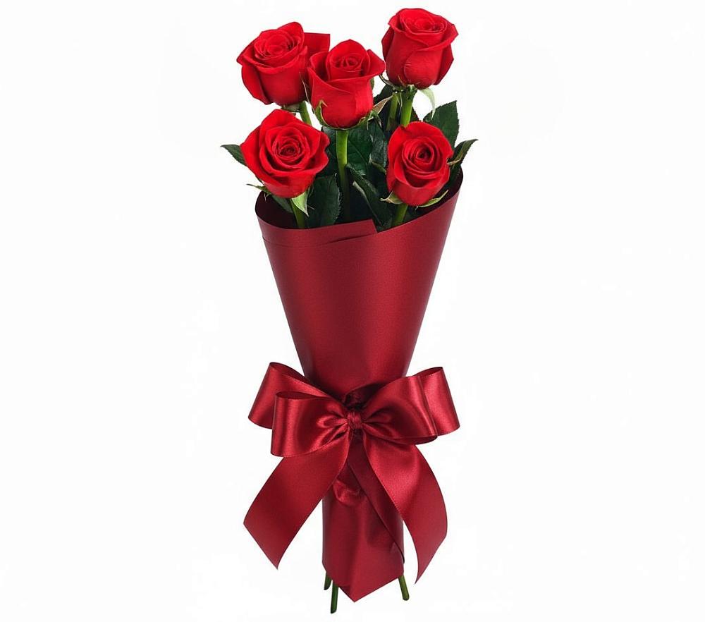 Букет 5 Красных роз Эдлесс Лав в Первомайском Удмуртская республика