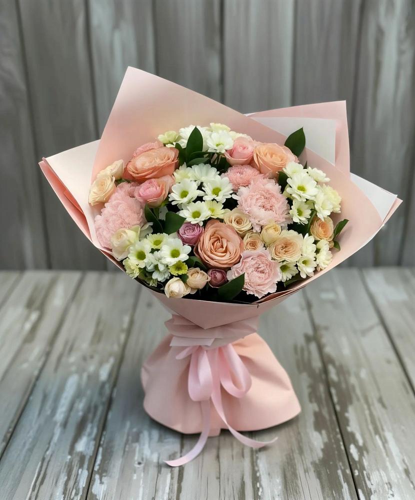 Букет цветов из: Гвоздики, Розы и Хризантемы в Первомайском Удмуртская республика