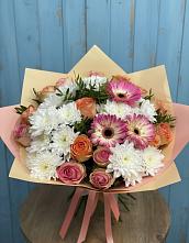 Букет цветов из:  Розы, Герберы и Хризантемы #REPLACE_PRED# Первомайском Удмуртская республика