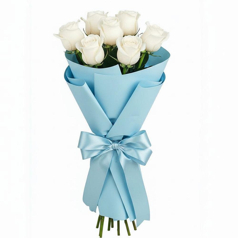 Букет 7 белых роз Проуд в Первомайском Удмуртская республика