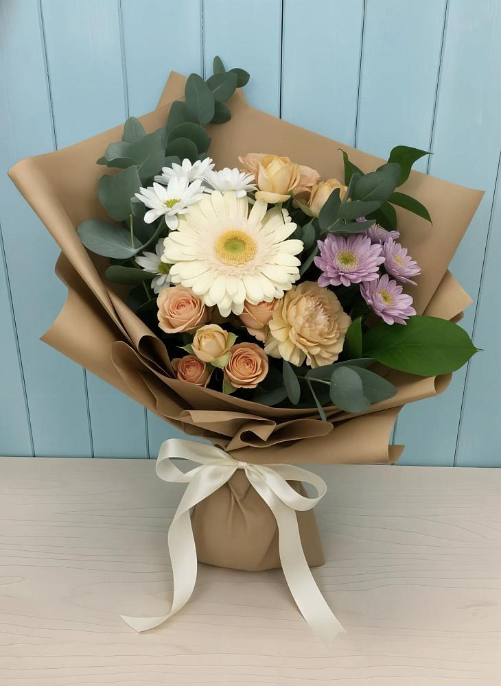 Букет цветов из: Герберы и Хризантемы в Первомайском Удмуртская республика
