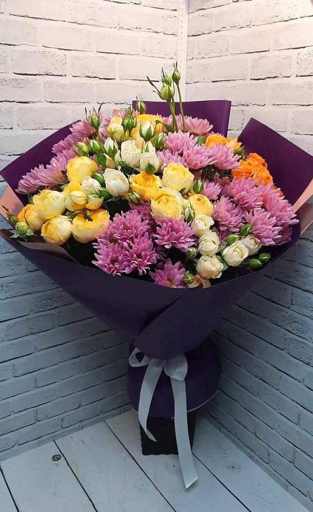 Букет цветов из: Хризантемы и Розы в Первомайском Удмуртская республика