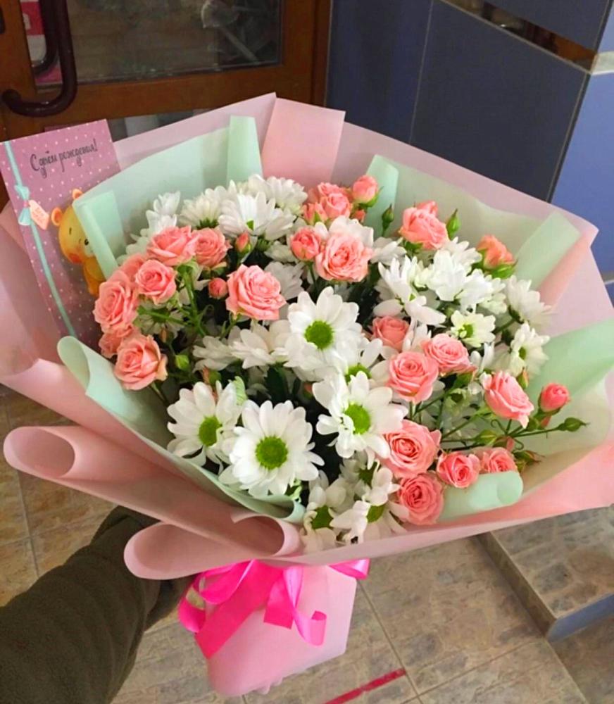 Букет цветов из: Розы и Хризантемы в Первомайском Удмуртская республика