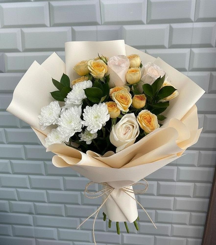 Букет цветов из: Розы и Хризантемы в Первомайском Удмуртская республика