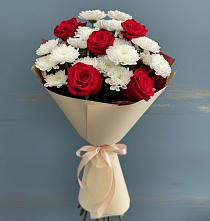Букет цветов из:  Розы и Хризантемы #REPLACE_PRED# Первомайском Удмуртская республика