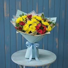 Букет цветов из:  Альстромерии и Хризантемы в Первомайском Удмуртская республика