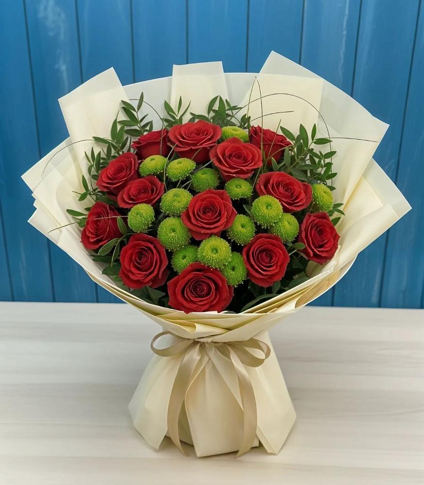 Букет цветов из: Розы и Хризантемы в Первомайском Удмуртская республика