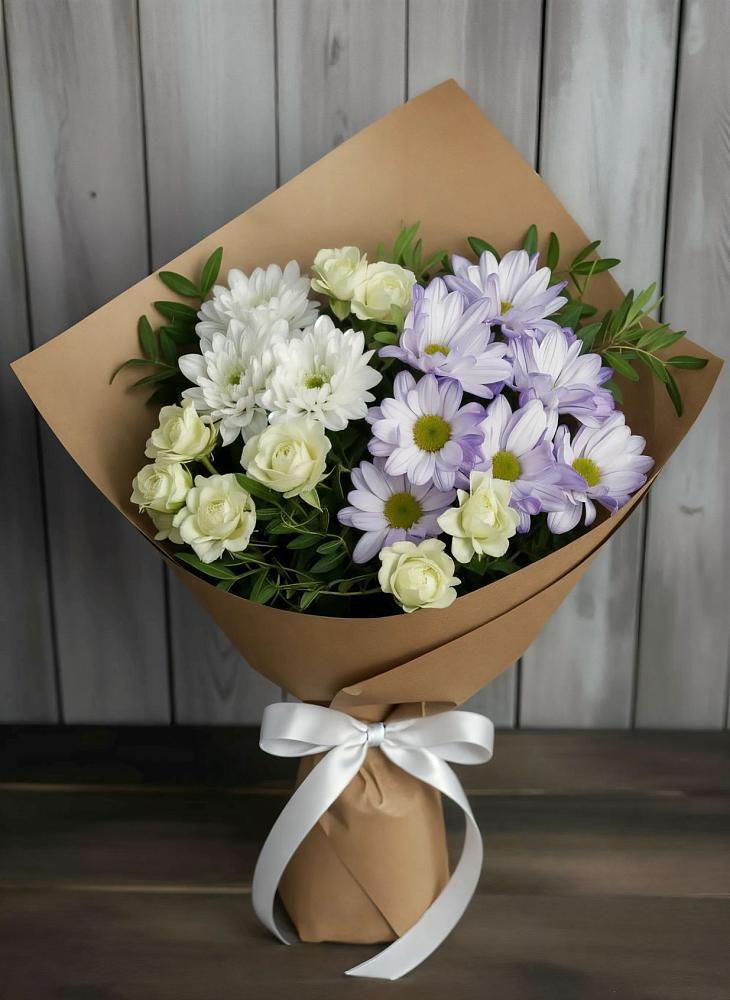 Букет цветов из: Хризантемы и Розы в Первомайском Удмуртская республика